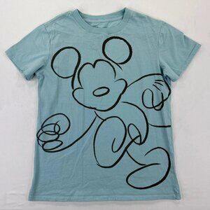 Disney Mickey Mouse T-shirt Size S Blue Sketch Women’s Short Sleeves
